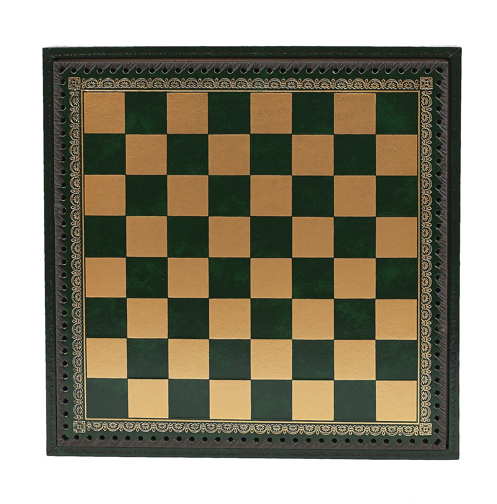 13 7/8 Inch Green Leatherette Cabinet Board from Italy (1 3/8 Inch Squares)