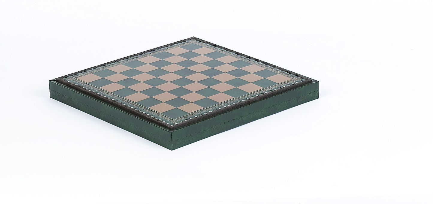 13 7/8 Inch Green Leatherette Cabinet Board from Italy (1 3/8 Inch Squares) closed