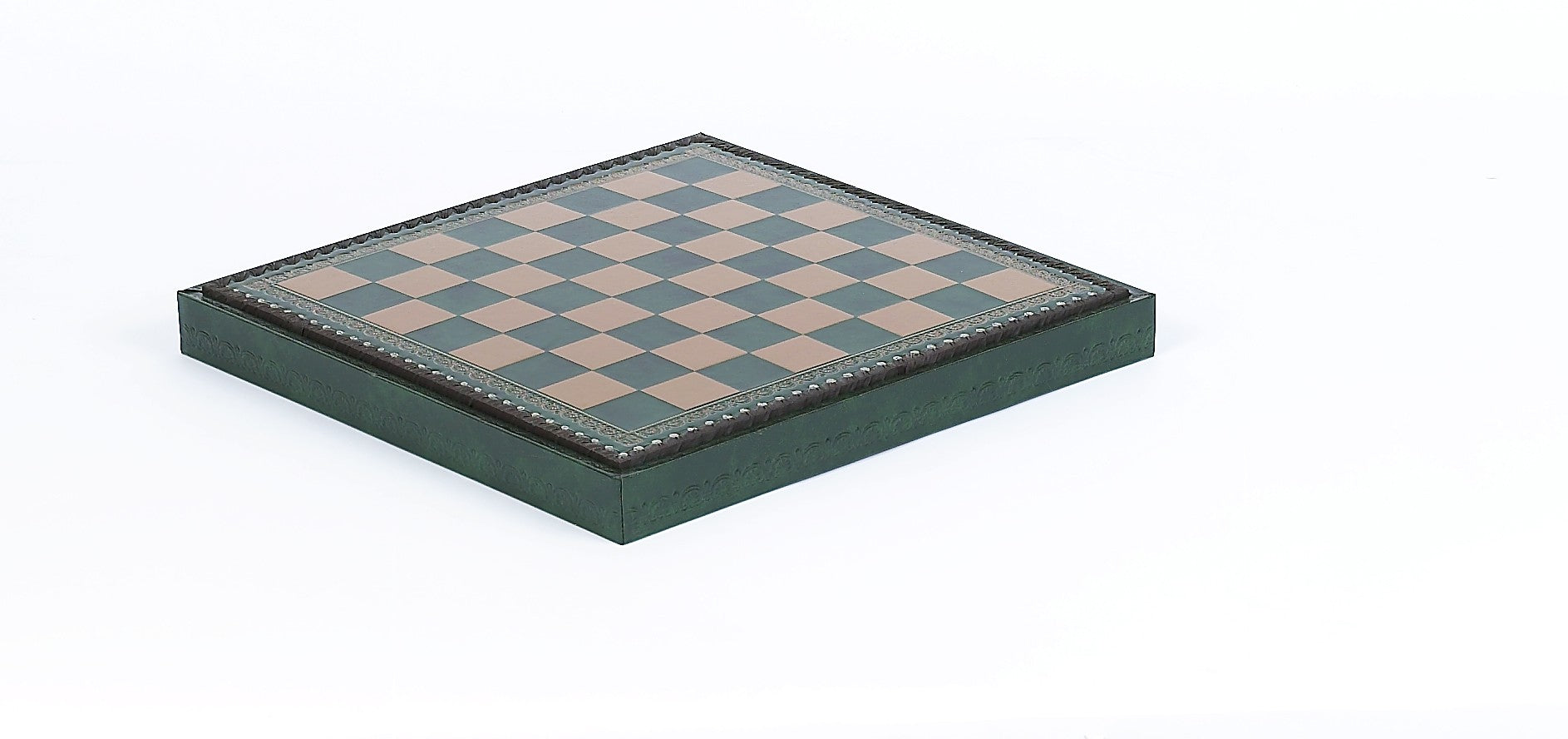Green Leatherette Cabinet Chess Board