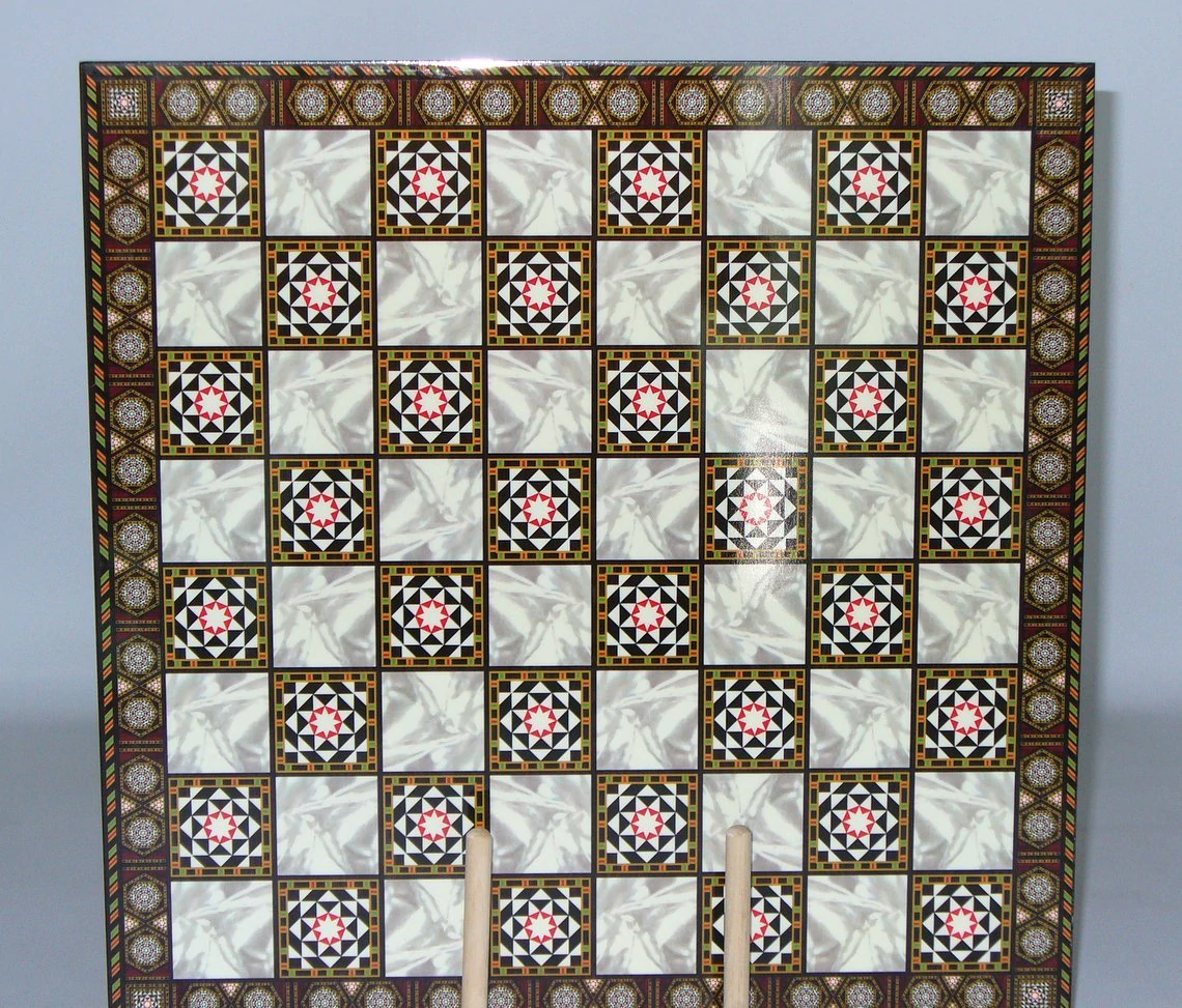 14 inch Mosaic Decoupage Chess Board (1.5 inch Squares)