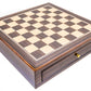 15.5 inch Deluxe Chess Board Case with Storage (1 9/16 Inch Squares) closed