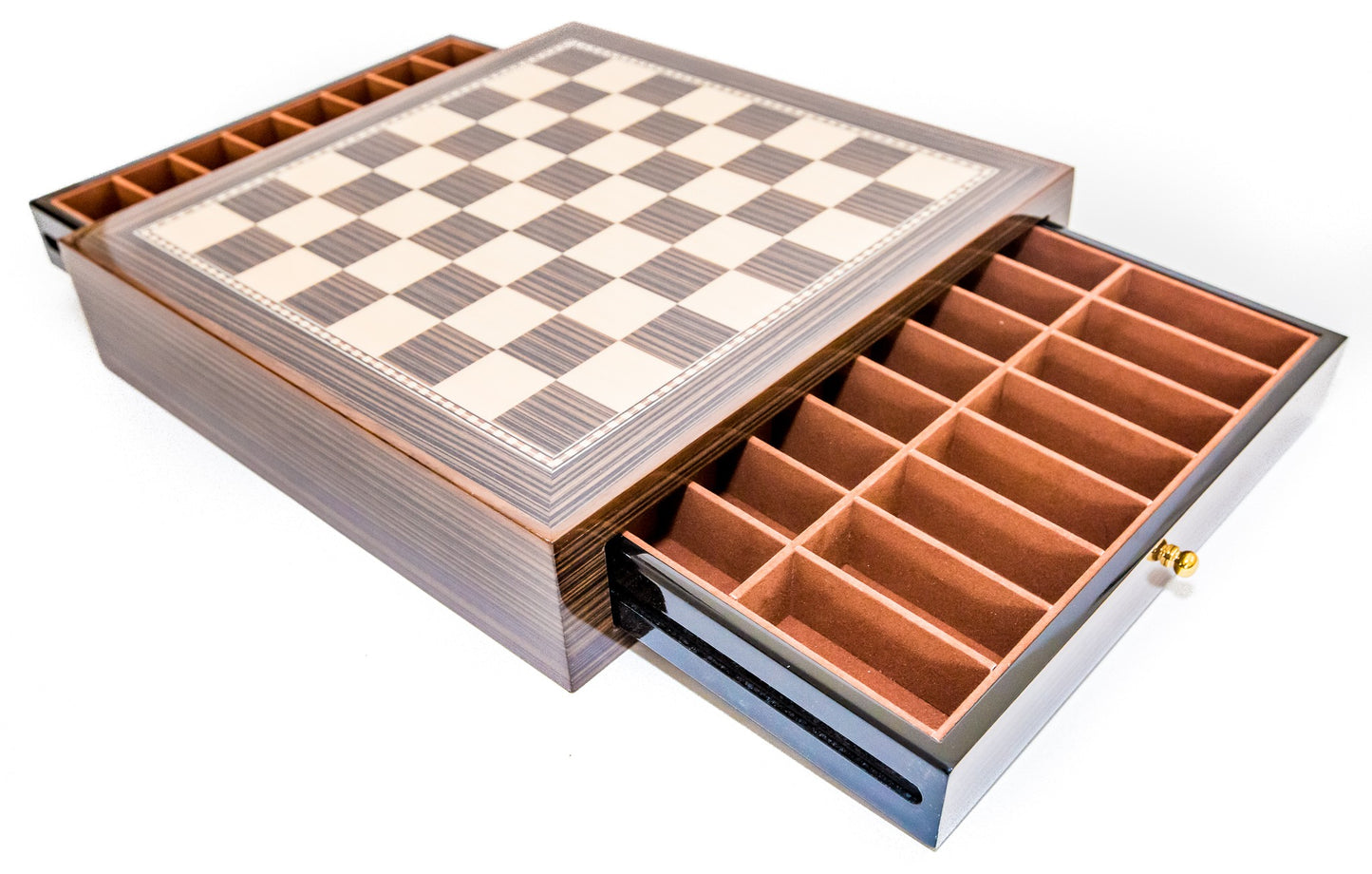 15.5 inch Deluxe Chess Board Case open