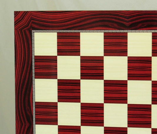 17 inch Red Grain Decoupage Chess Board (1.9 inch Squares)