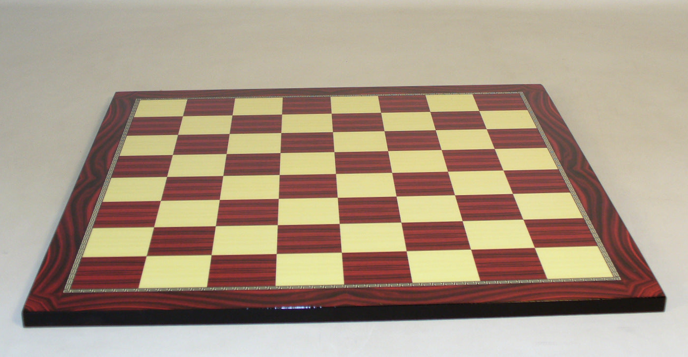 18.25 inch Red Grain Decoupage Chess Board (1.8 inch Squares)