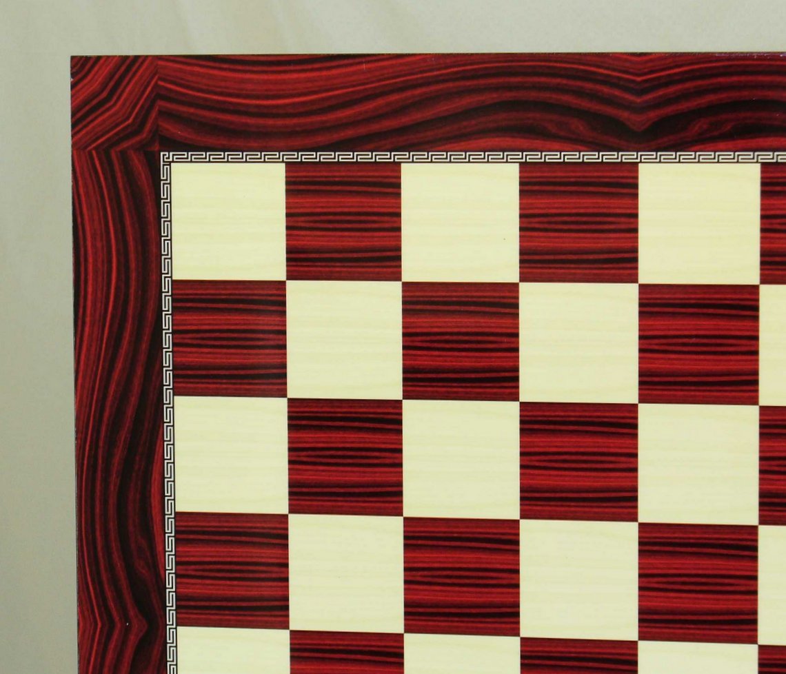 18.25 inch Red Grain Decoupage Chess Board (1.8 inch Squares)