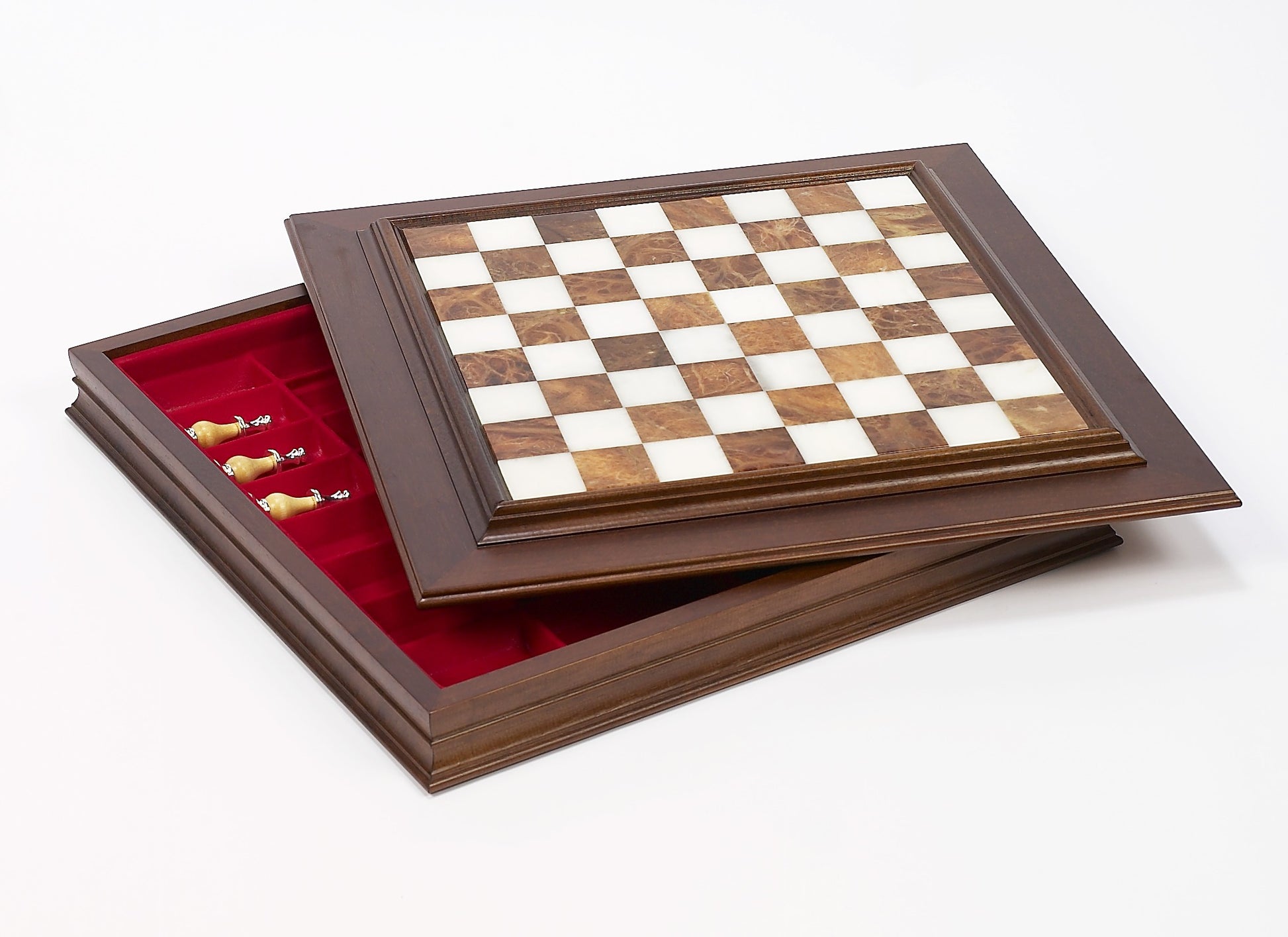 21 inch Marble Chess Board/Cabinet open