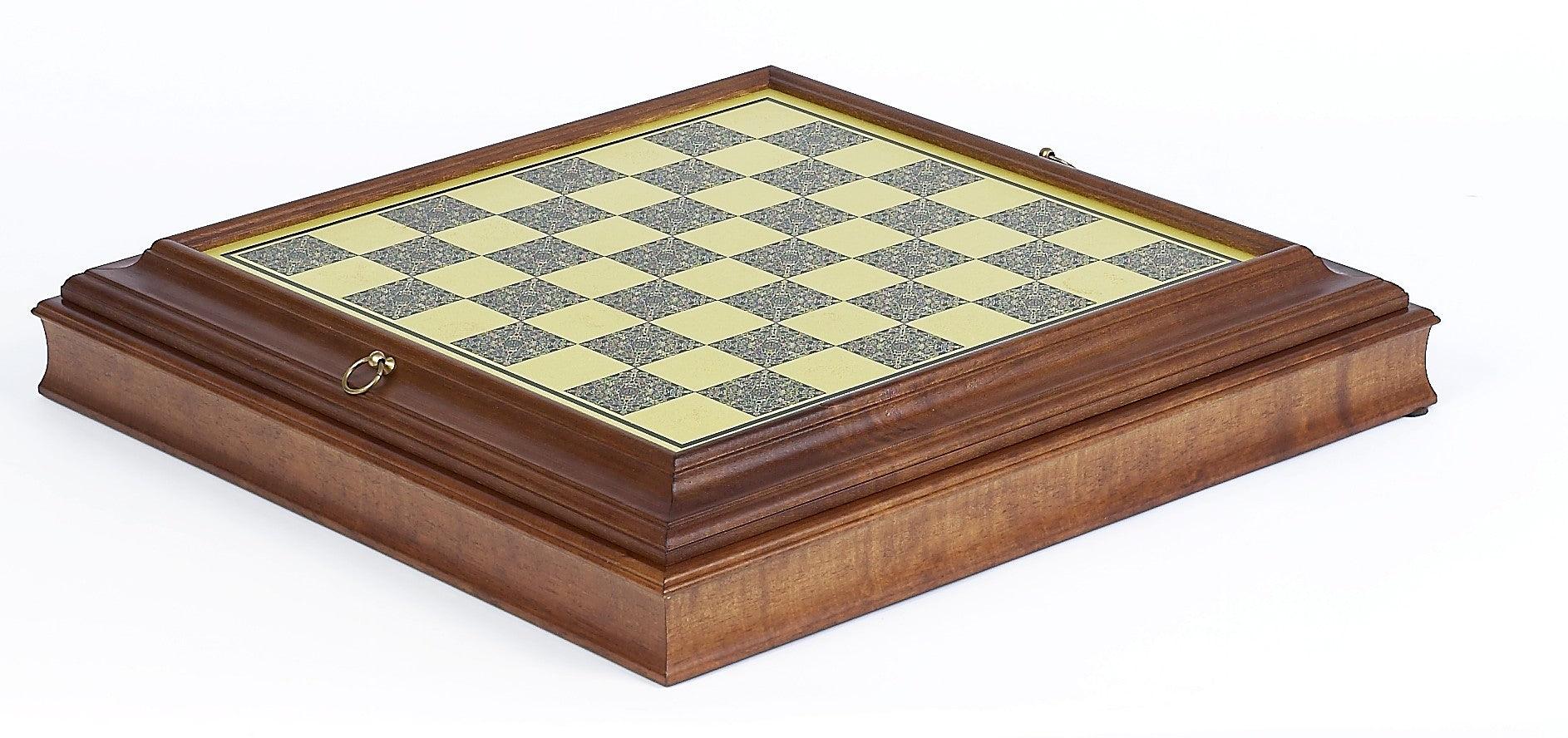 22 inch Brass Cabinet Chess Board side