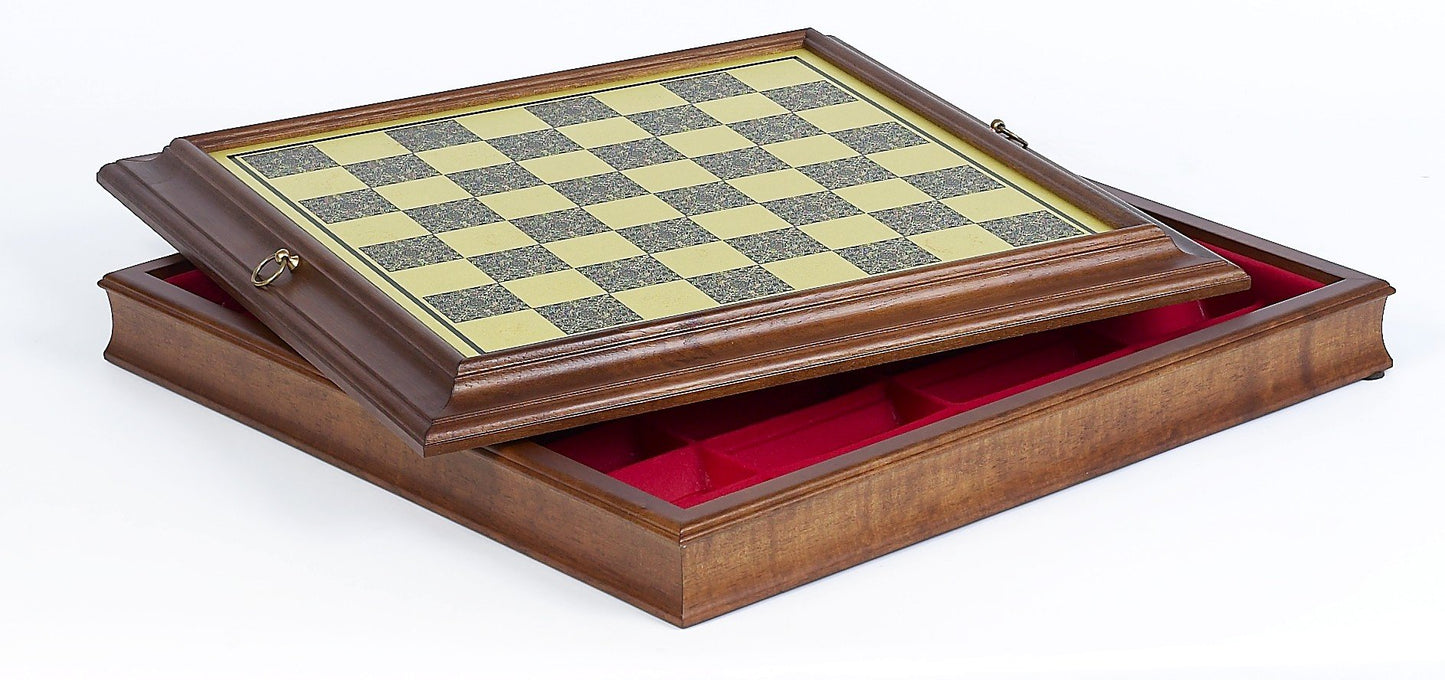 22 inch Brass Cabinet Chess Board open