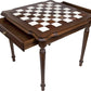 33 inch Marble Kings Chess Table from Italy (3 1/8 Inch Squares) drawers open