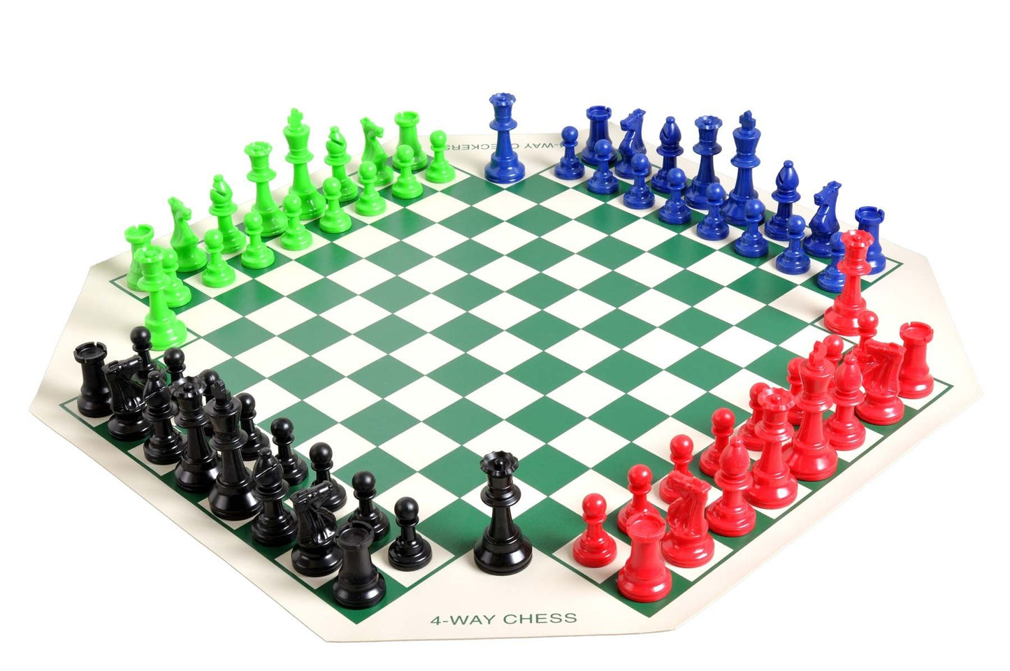4 Player Chess Set on Vinyl Board