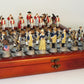 American Revolution Chessmen on Cherry Stained Chest Chess Set
