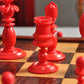 Calvert Luxury Bone Chess Pieces red