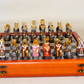 Cats & Dogs Chessmen on Cherry Stained Chest Chess Set