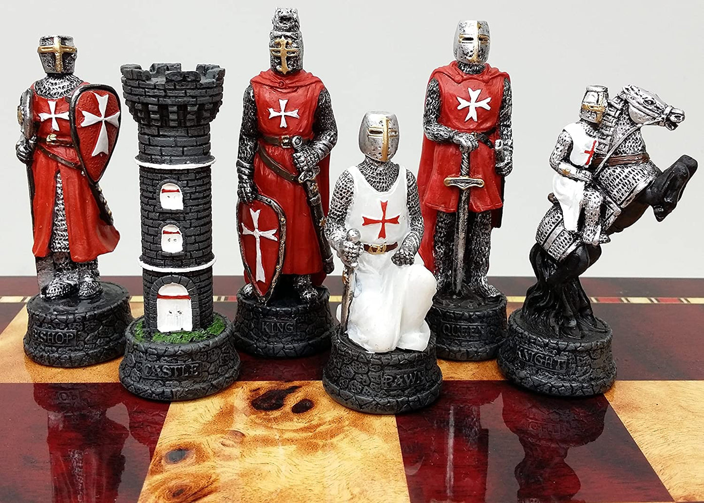 Crusades Templar Knights Chessmen close-up