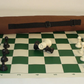 Triple weighted plastic chessmen with Vinyl chess board and tote tube