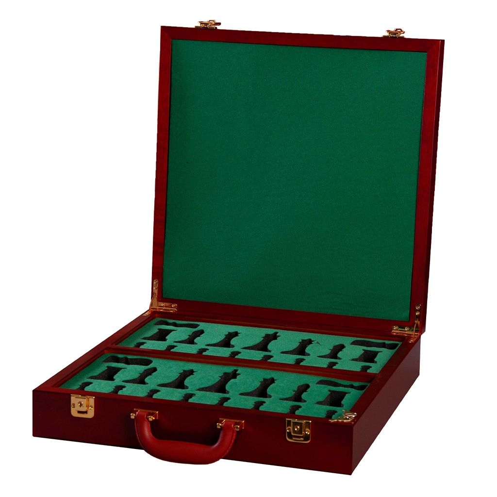 Fitted Briefcase Chess Box (Red Burl)