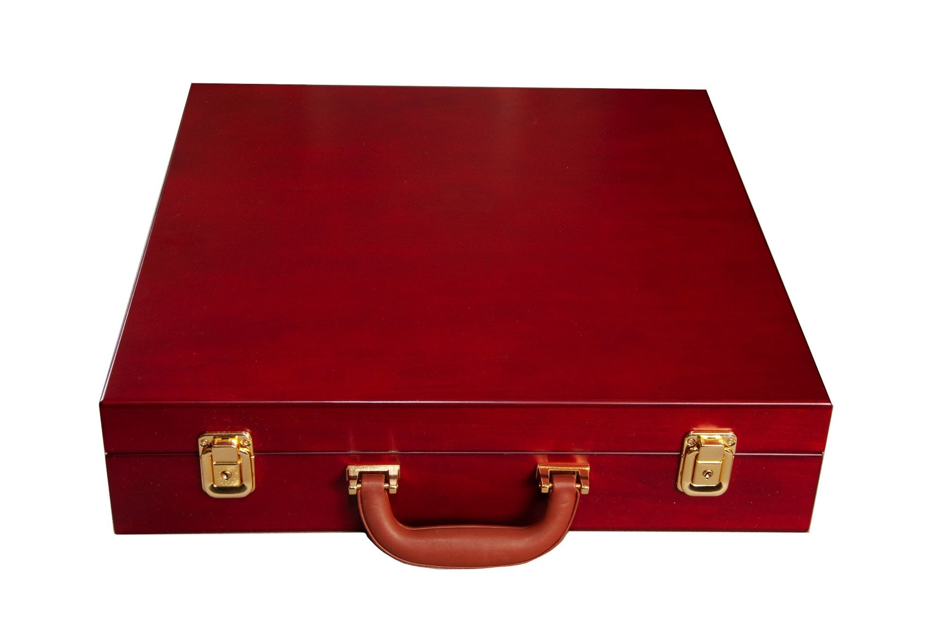 Fitted Briefcase Chess Box (Red Burl) closed