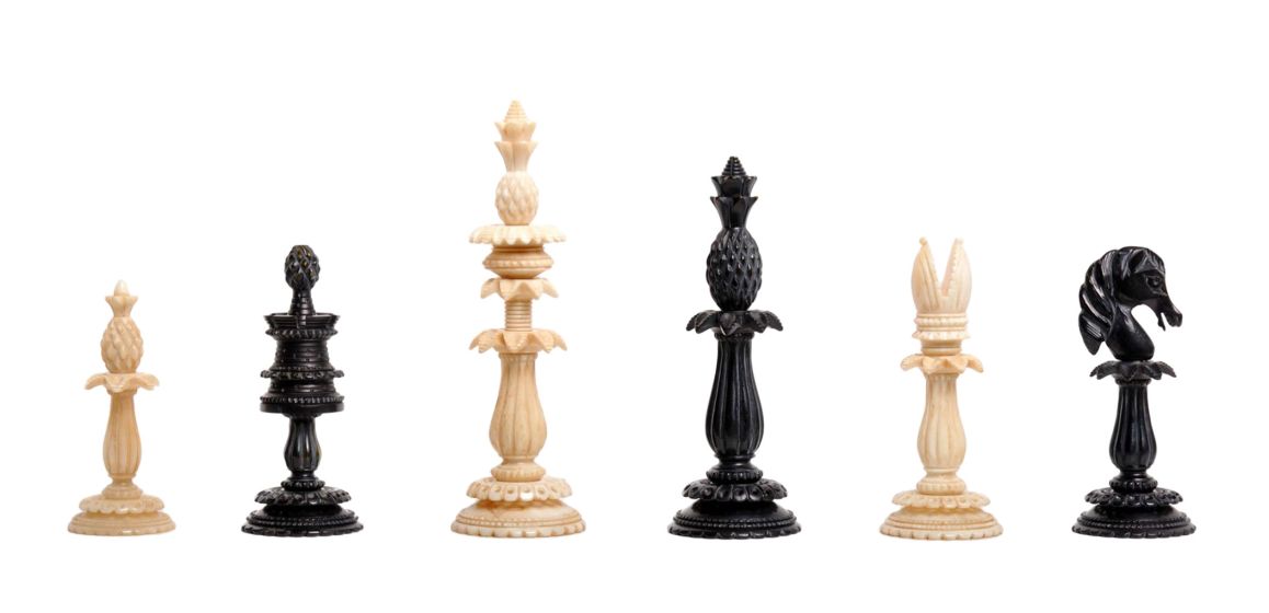 Lund Anglo-Indian Reproduction Luxury Bone Chess Pieces