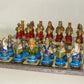 Painted Camelot Busts Acrylic Chessmen on Grey Briar Board Chess Set
