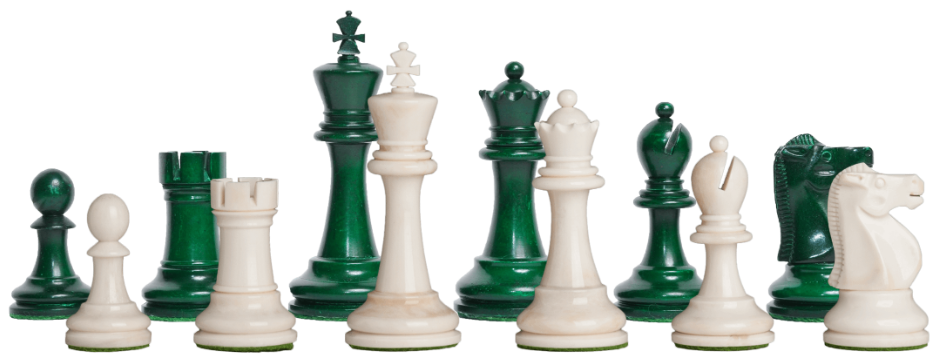 Reykjavik II Series Bone Chess Pieces green & natural