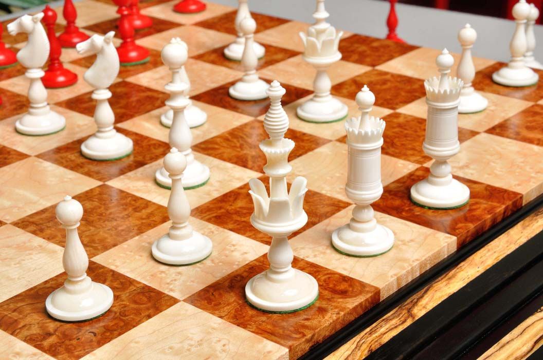 Selenus Luxury Bone Chess Pieces white