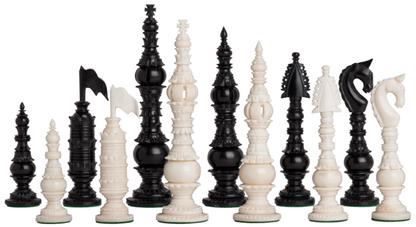 Vizagapatam Luxury Bone Chess Pieces black & natural