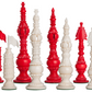Vizagapatam Luxury Bone Chess Pieces red & natural