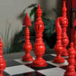 Vizagapatam Luxury Bone Chess Pieces red
