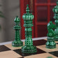 Worthington Luxury Bone Chess Pieces green