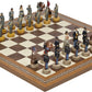 American Civil War Themed Chessmen & Mosaic Board Chess Set