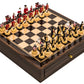 American War of Independence Themed Chessmen & Deluxe Board Case Chess Set