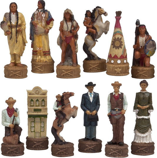 American West Themed Marble Resin Chess Pieces