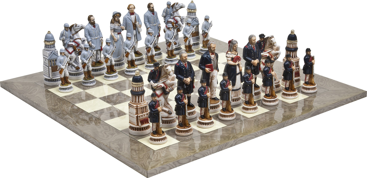Battle of Gettysburg Themed Chessmen & Superior Board Chess Set
