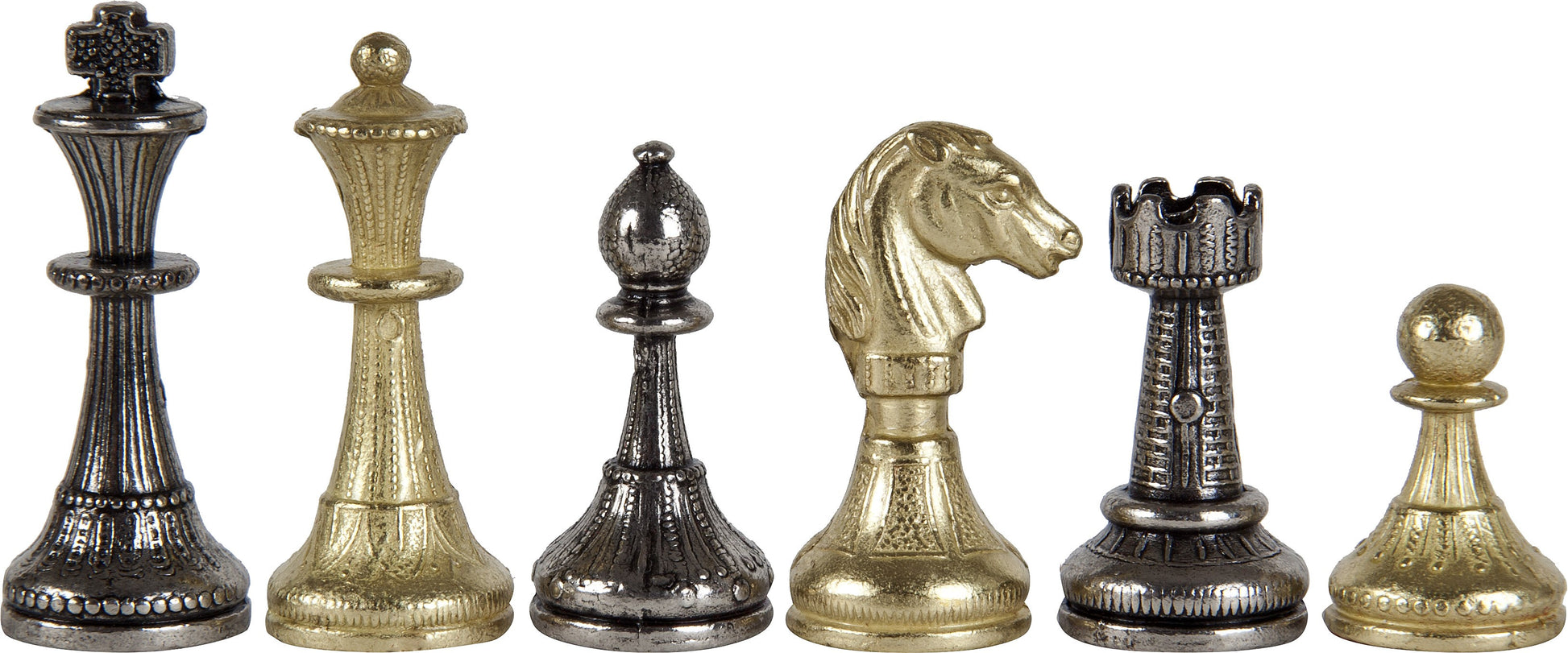 Silver plated Brass Florentine Staunton Chessmen