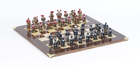 Brass Landsknecht Imperial Themed Chessmen & Master Board Chess Set