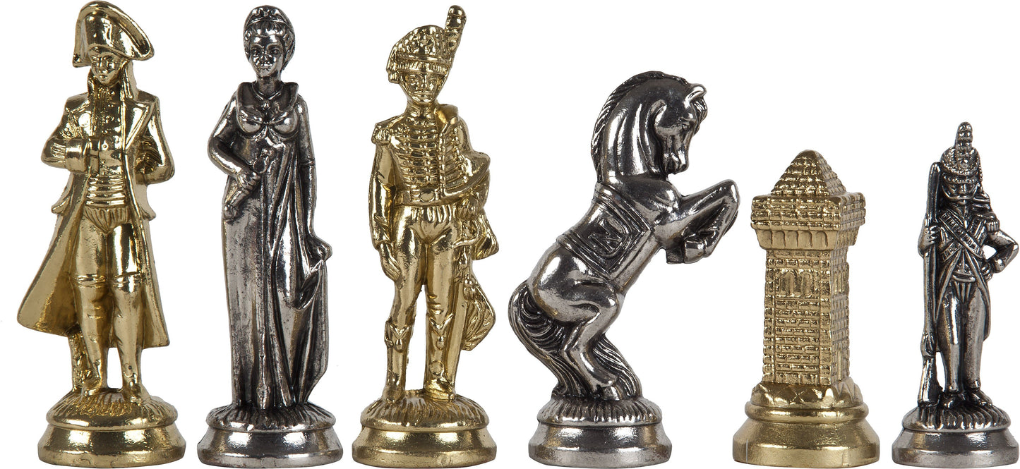 Silver plated Brass Napoleon Themed Chess Pieces