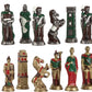 Painted Brass Romans vs Barbarians Themed Chessmen
