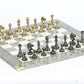 Brass Staunton Chessmen & Superior Board Chess Set