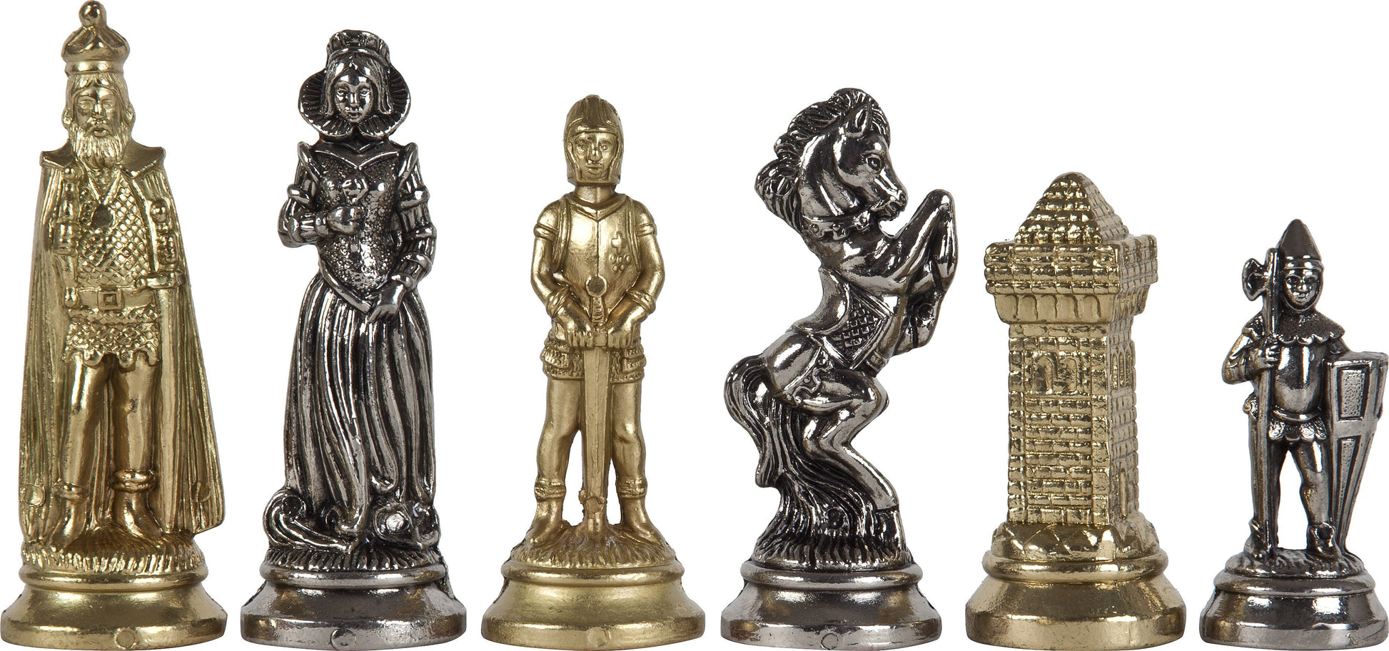 Silver plated Brass Victorian Themed Chess Pieces
