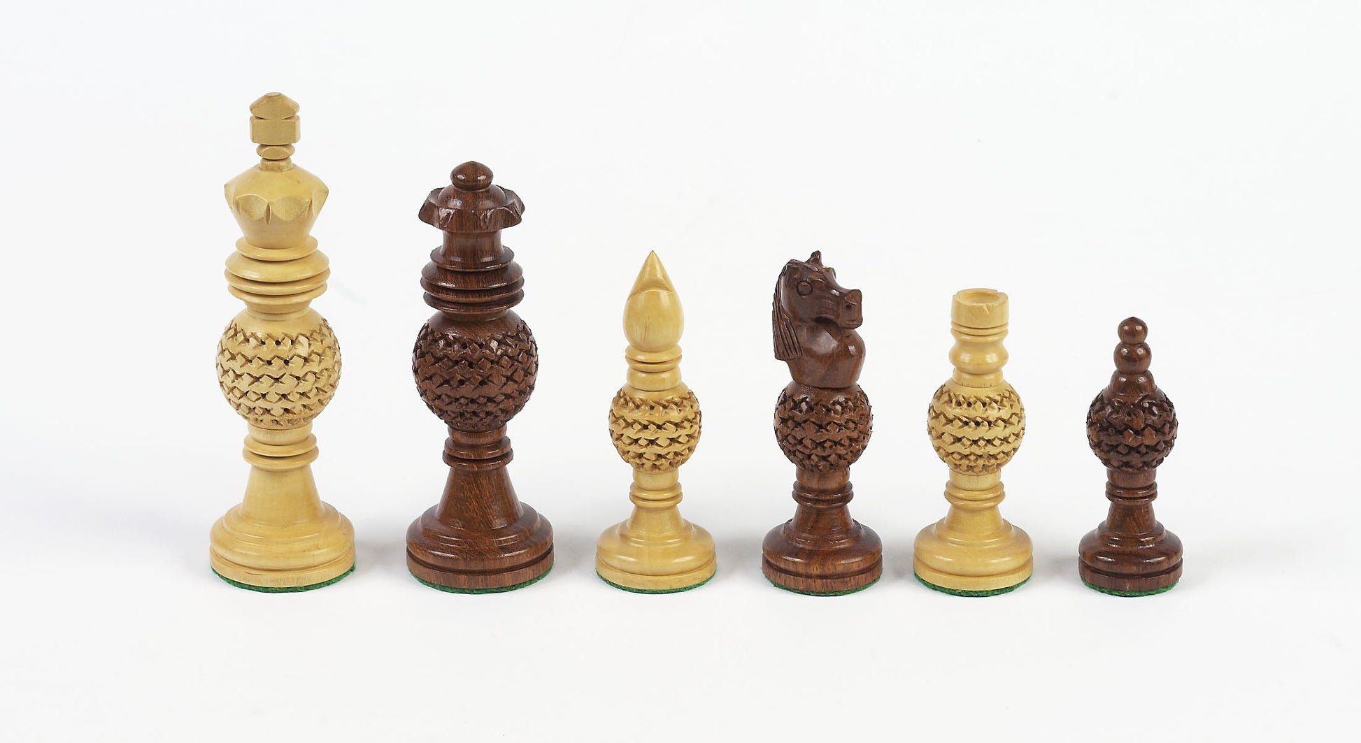 Brown & Beige Champion Wood Tournament Chessmen