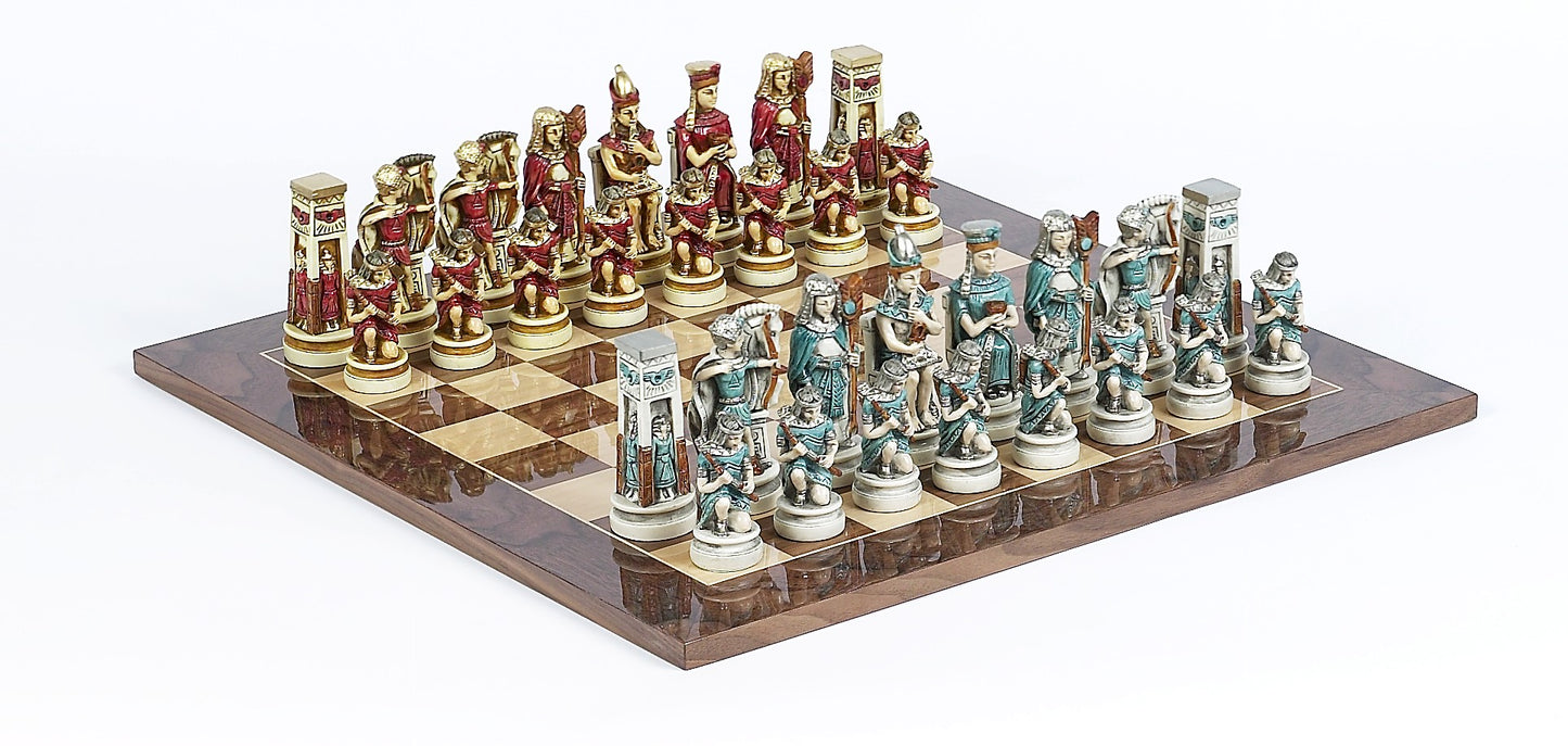 Cleopatra The Queen of The Nile Themed Chessmen & Master Board Chess Set