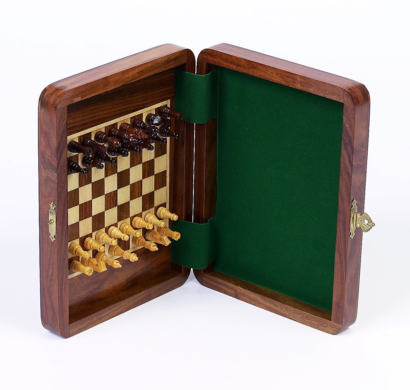 8 inch Continuous Magnetic Folding Chess Set open
