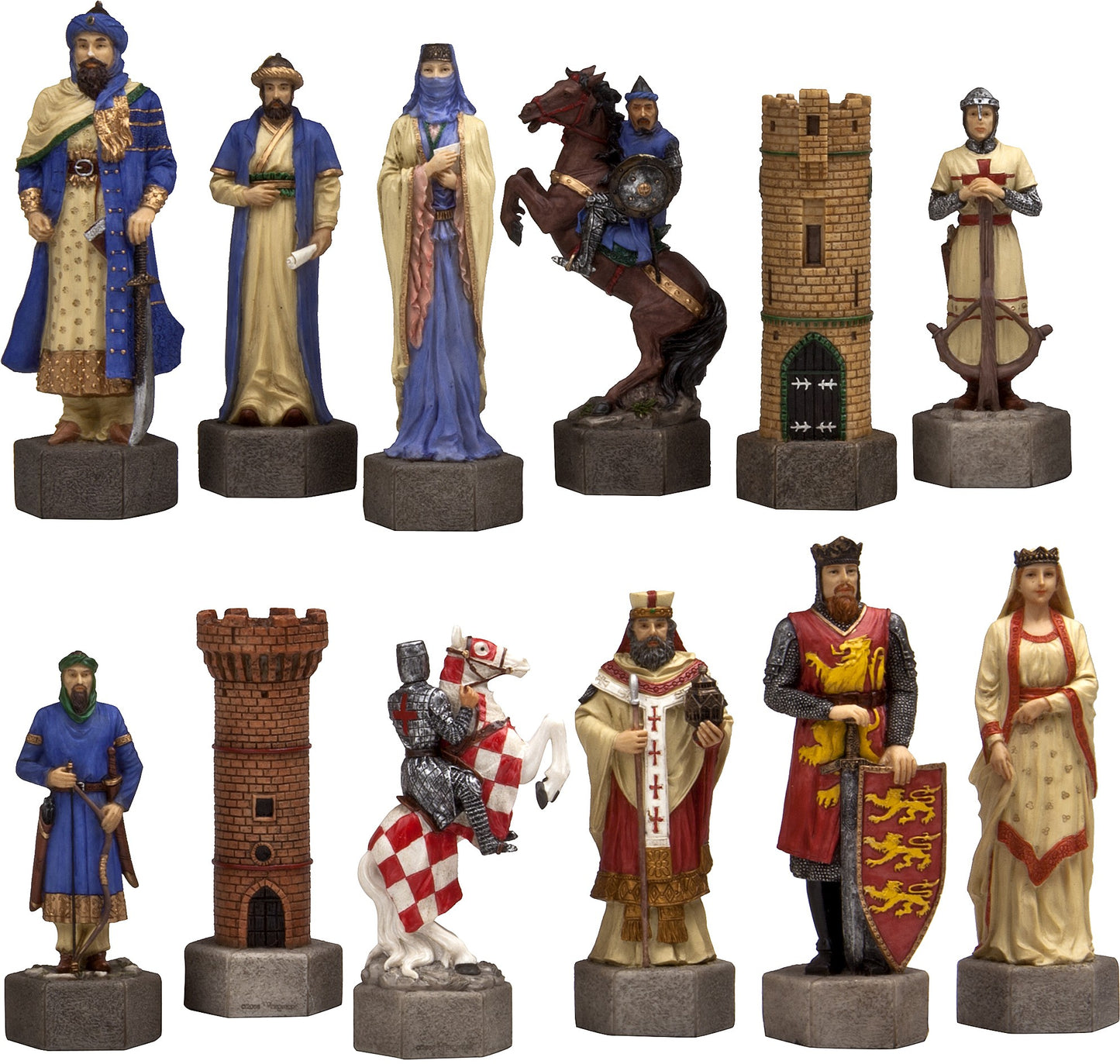 Crusades Themed Marble Resin Chess Pieces