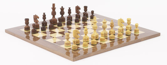 Designer Staunton Wood Chessmen & 20 inch Master Board Chess Set