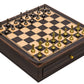 Silver plated Brass Florentine Staunton Chessmen & 15.5 inch Deluxe Chess Board Case Chess Set