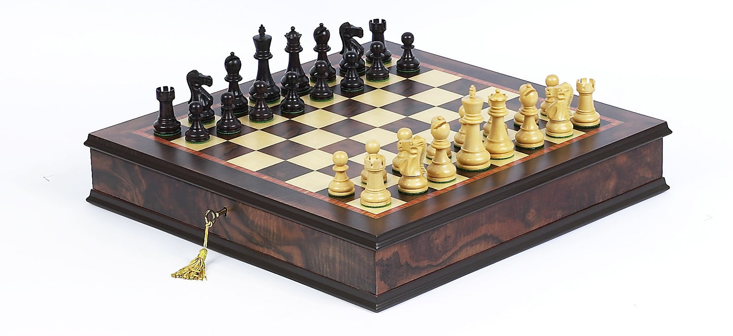 French Staunton Chessmen & The Ultimate Chess Board/Cabinet Chess Set