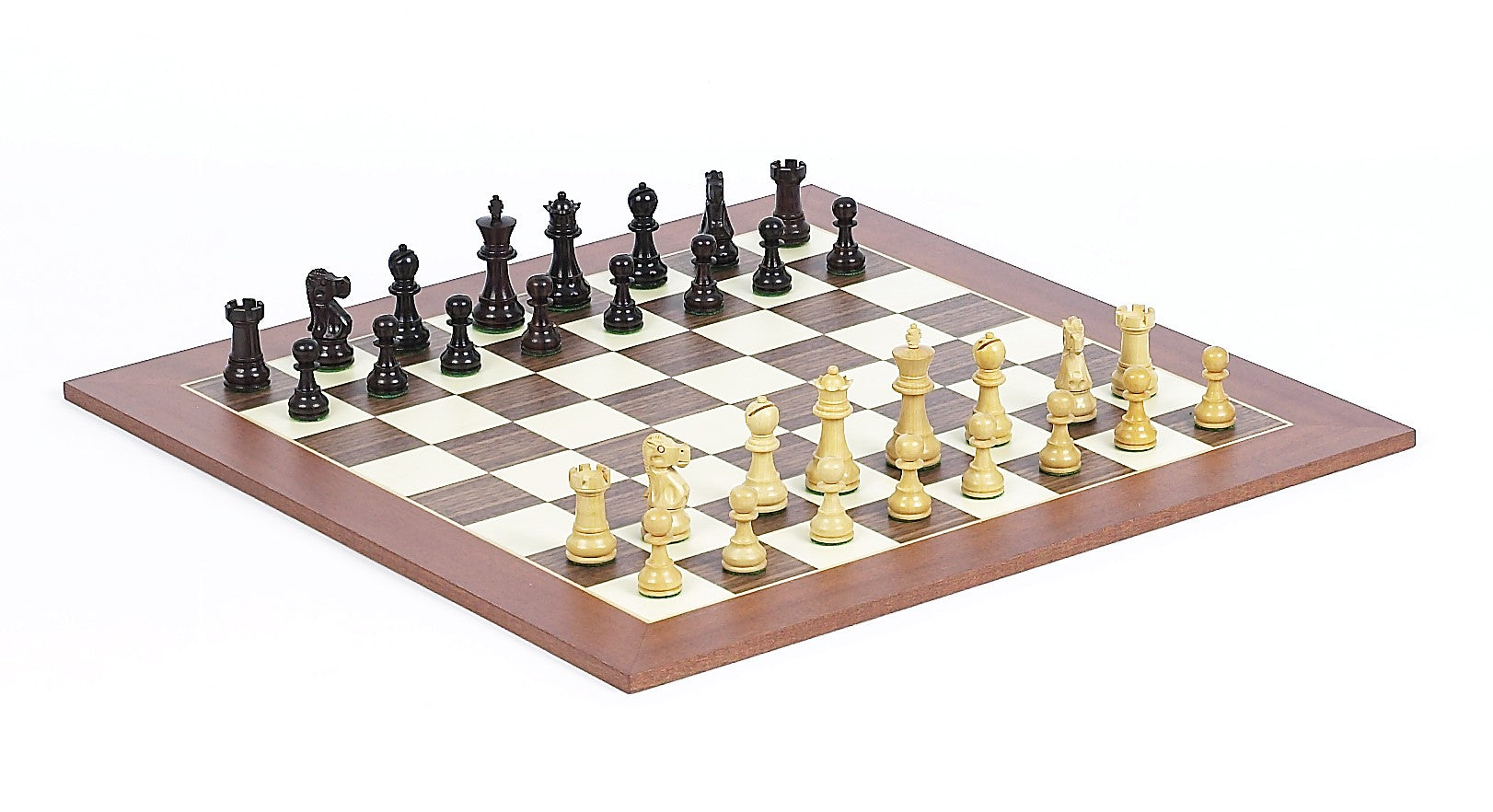 French Staunton Jr. Wood Chessmen & Traditional Board Chess Set