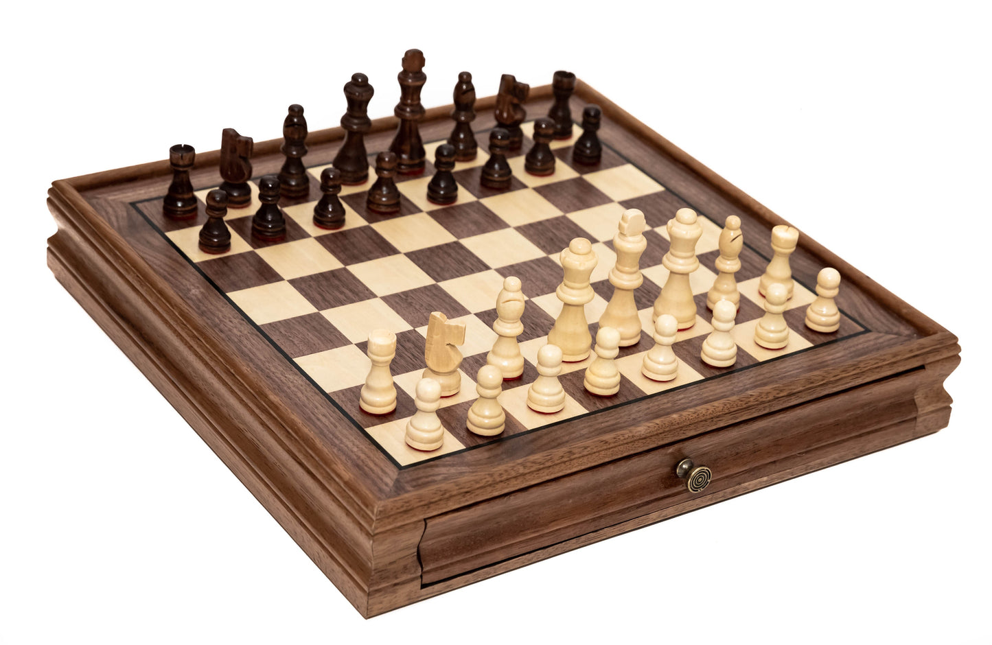 14.75 inch Games Compendium Chess & Checkers Set with 2 Extra Queens closed