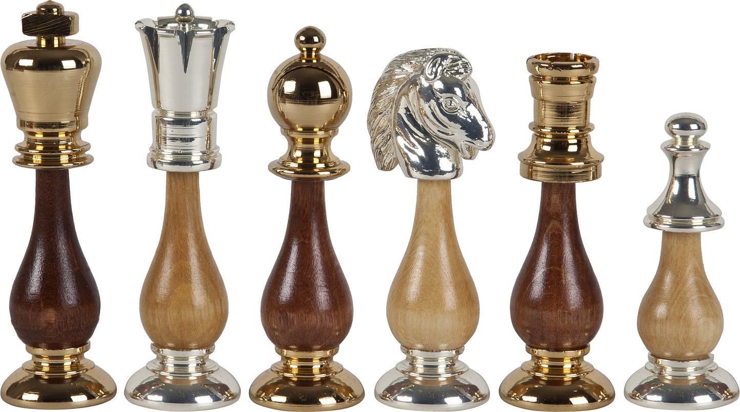 The Gold - Gold/Silver-Plated Brass Wood Chess Pieces