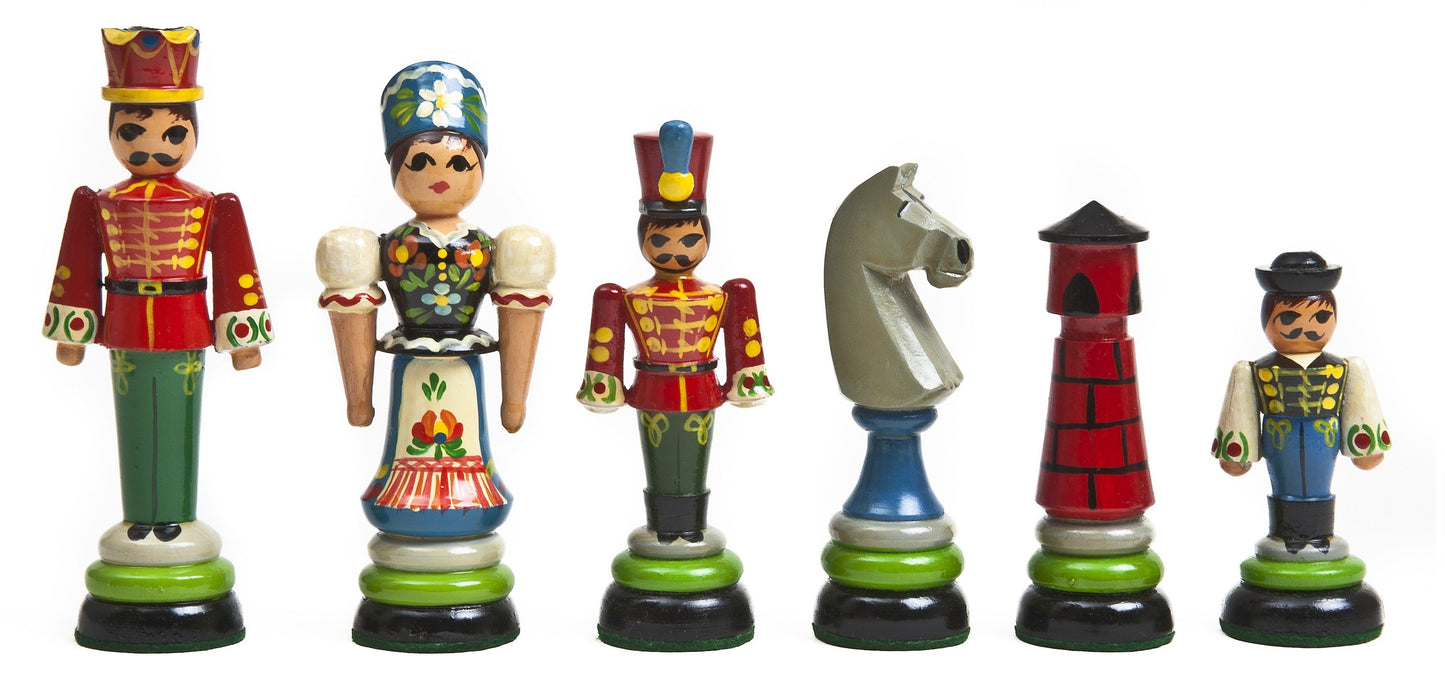 Huszar Themed Wood Chess Pieces